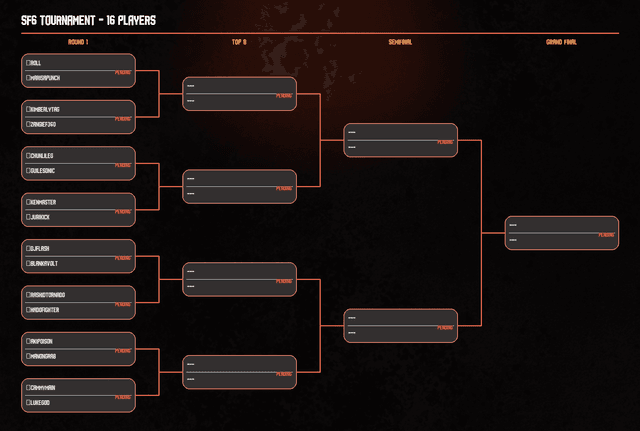 SF6 tournament bracket 16